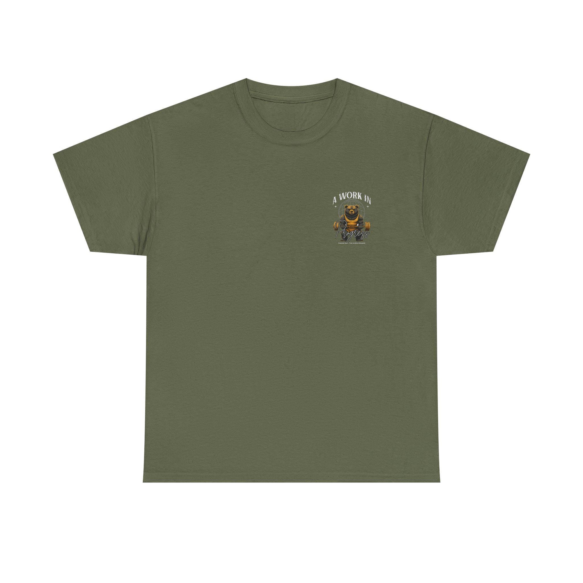 Bear Weightlifting T Shirt A Work In Progress Gym Tee