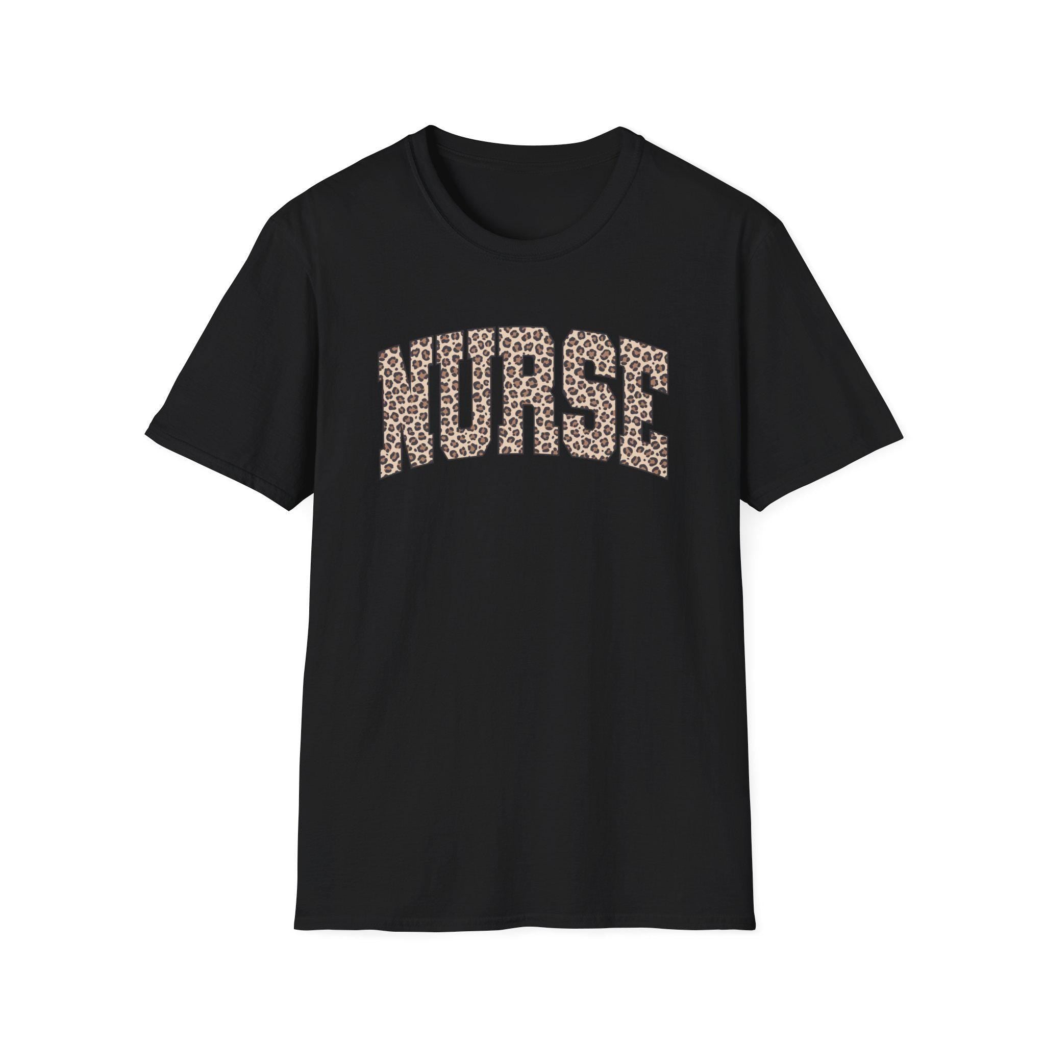 Leopard Print Nurse T-Shirt: Soft Cotton RN Gift