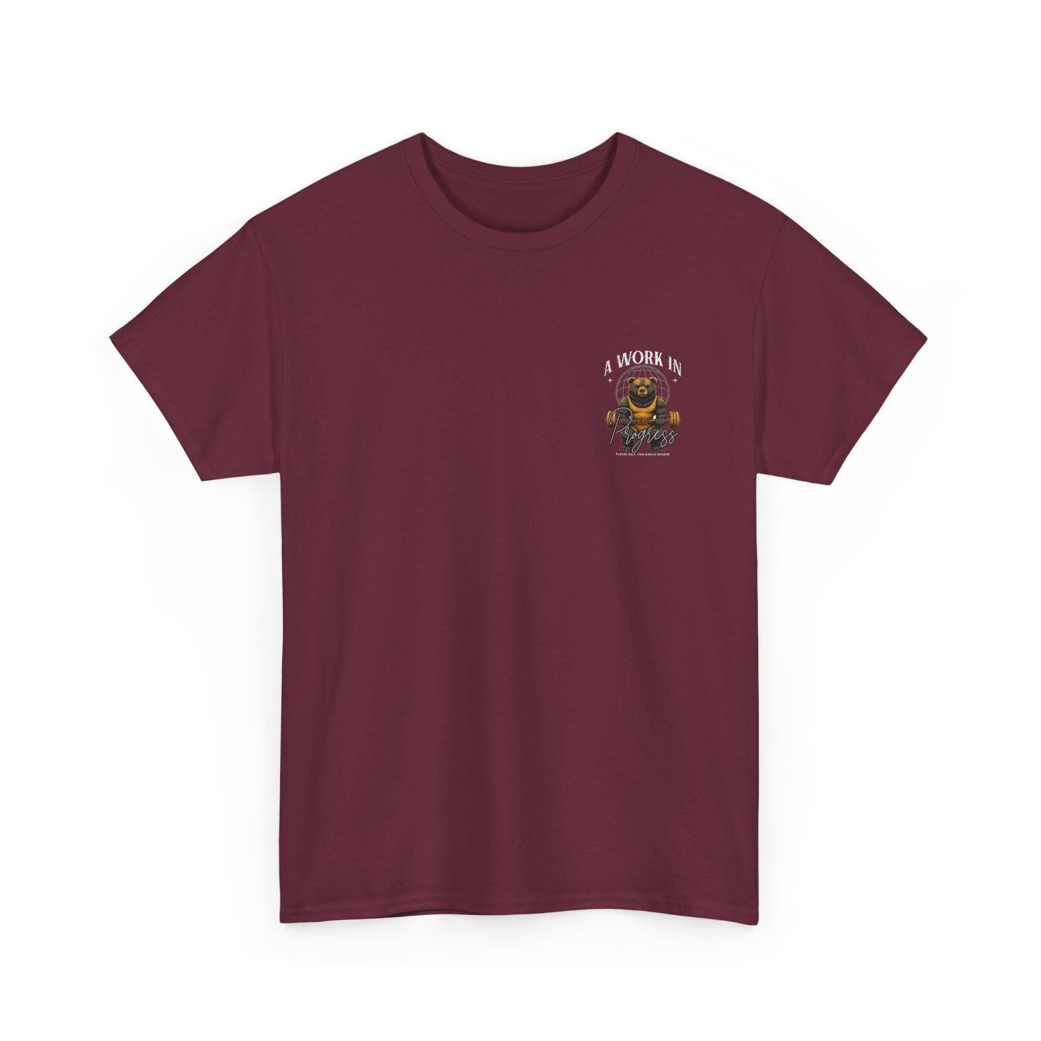 Bear Weightlifting T Shirt A Work In Progress Gym Tee