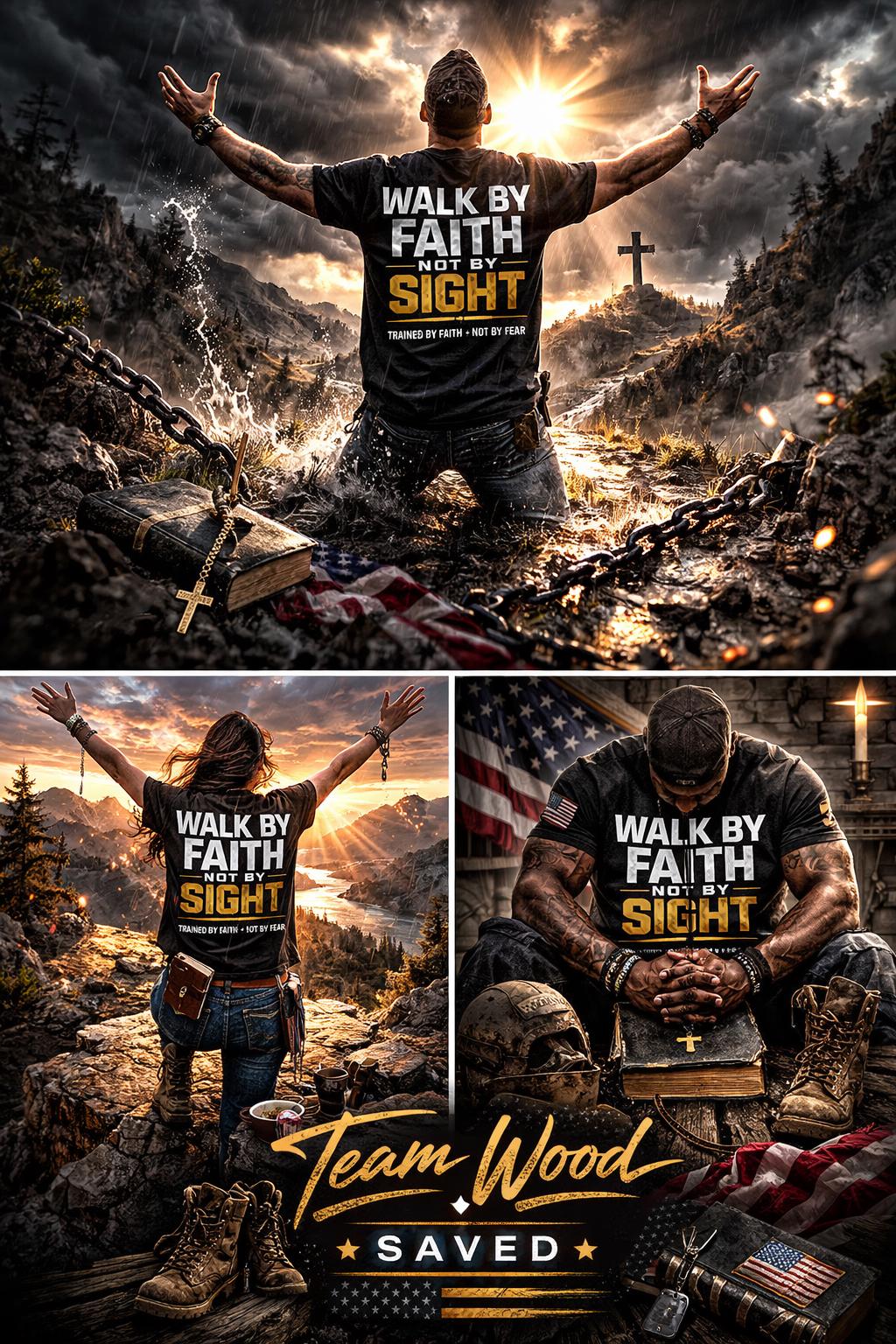 Walk By Faith Not By Sight Christian Tee | Inspirational Shirt