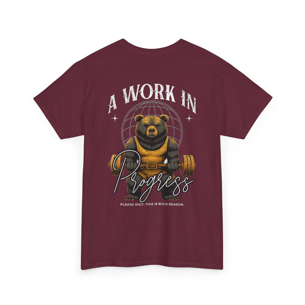 Bear Weightlifting T Shirt A Work In Progress Gym Tee