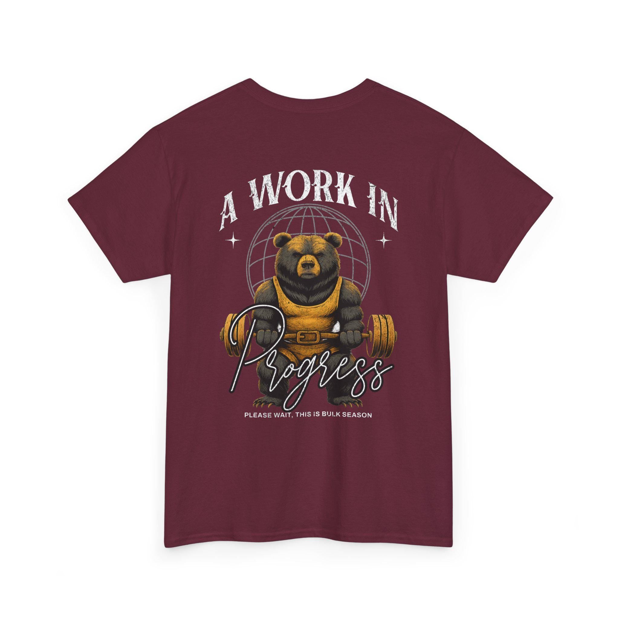 Bear Weightlifting T Shirt A Work In Progress Gym Tee