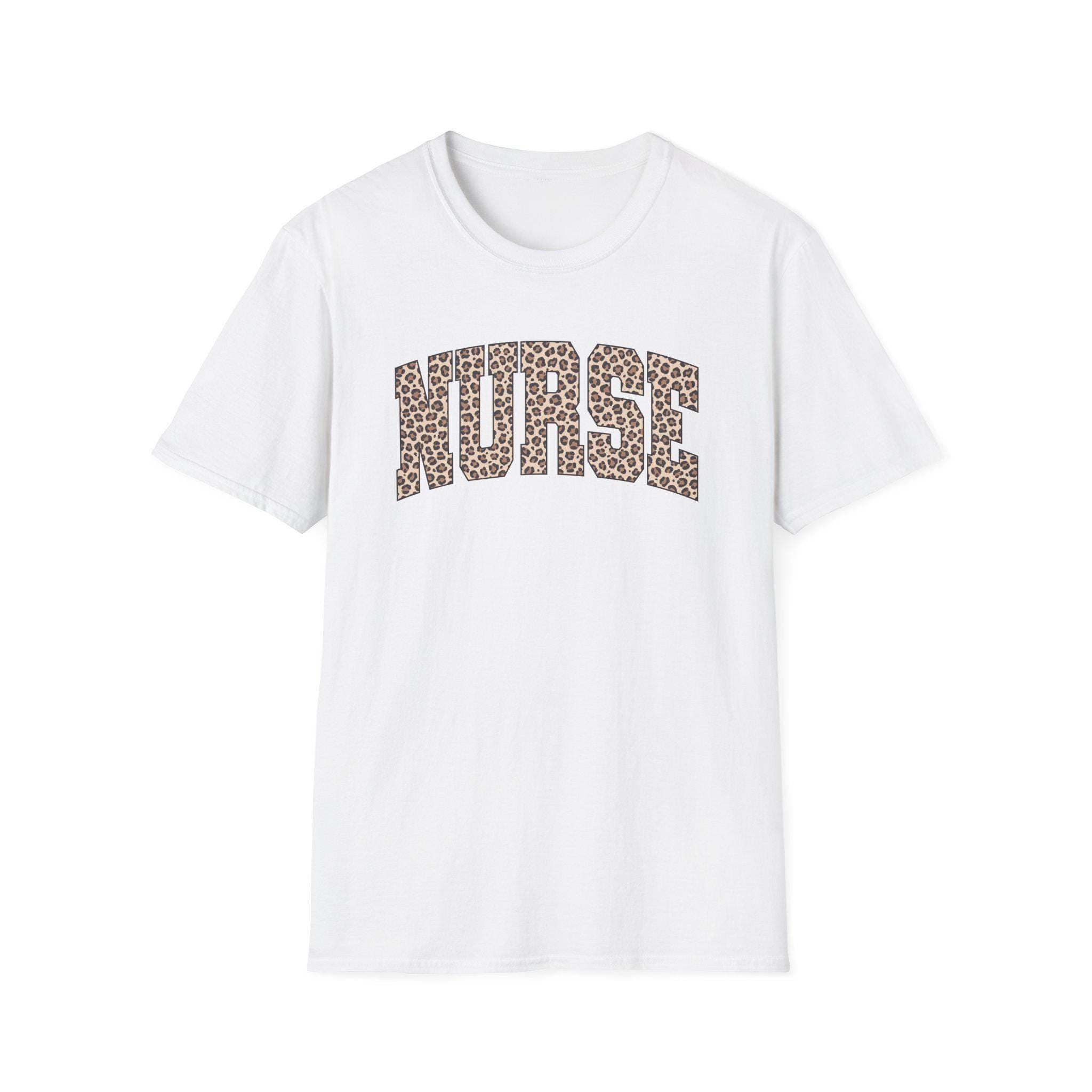 Leopard Print Nurse T-Shirt: Soft Cotton RN Gift