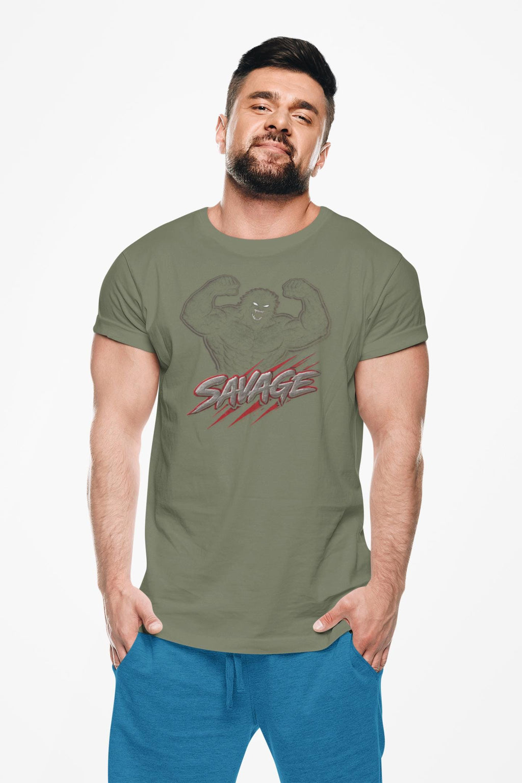 Savage Muscleman graphic T-Shirt