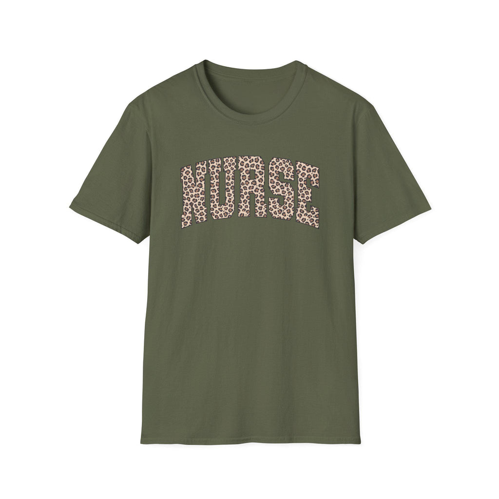 Leopard Print Nurse T-Shirt: Soft Cotton RN Gift