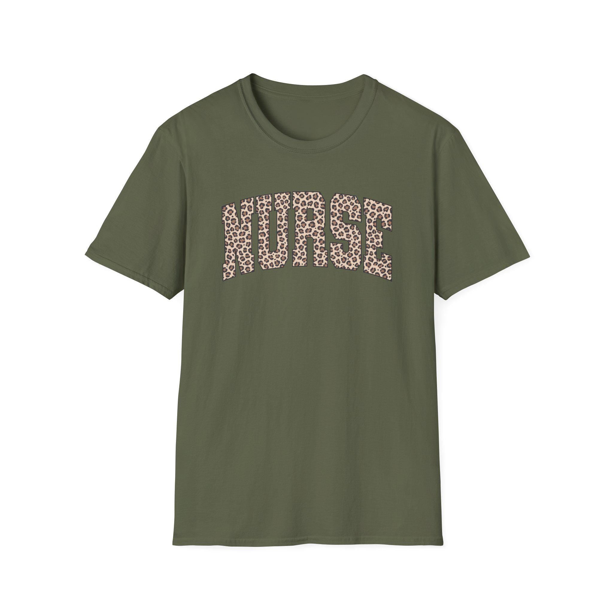 Leopard Print Nurse T-Shirt: Soft Cotton RN Gift
