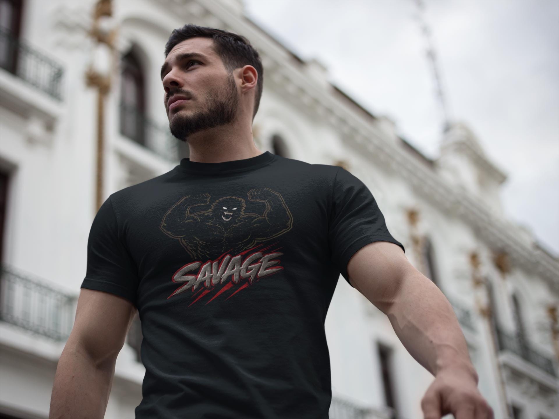 Savage Muscleman graphic T-Shirt