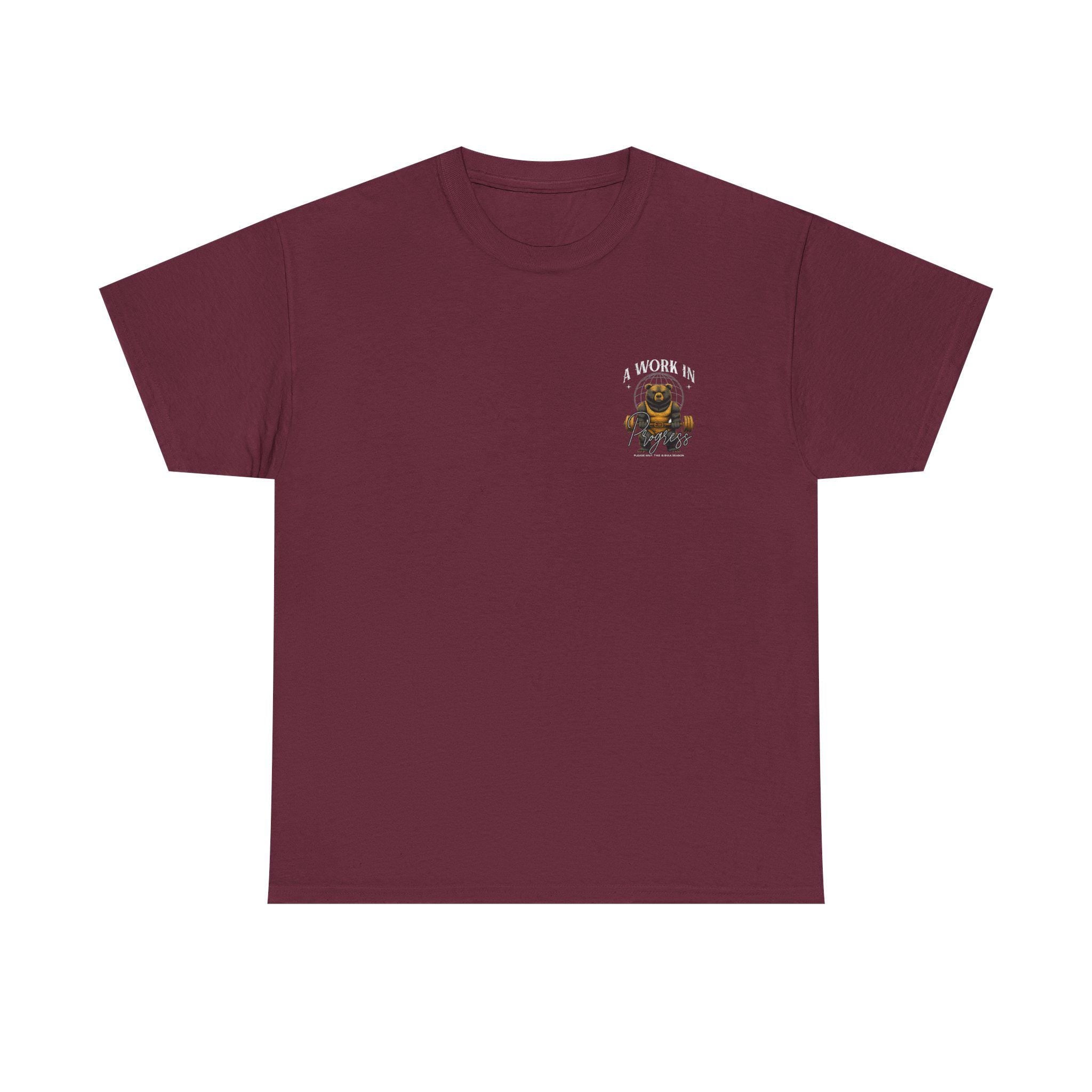 Bear Weightlifting T Shirt A Work In Progress Gym Tee