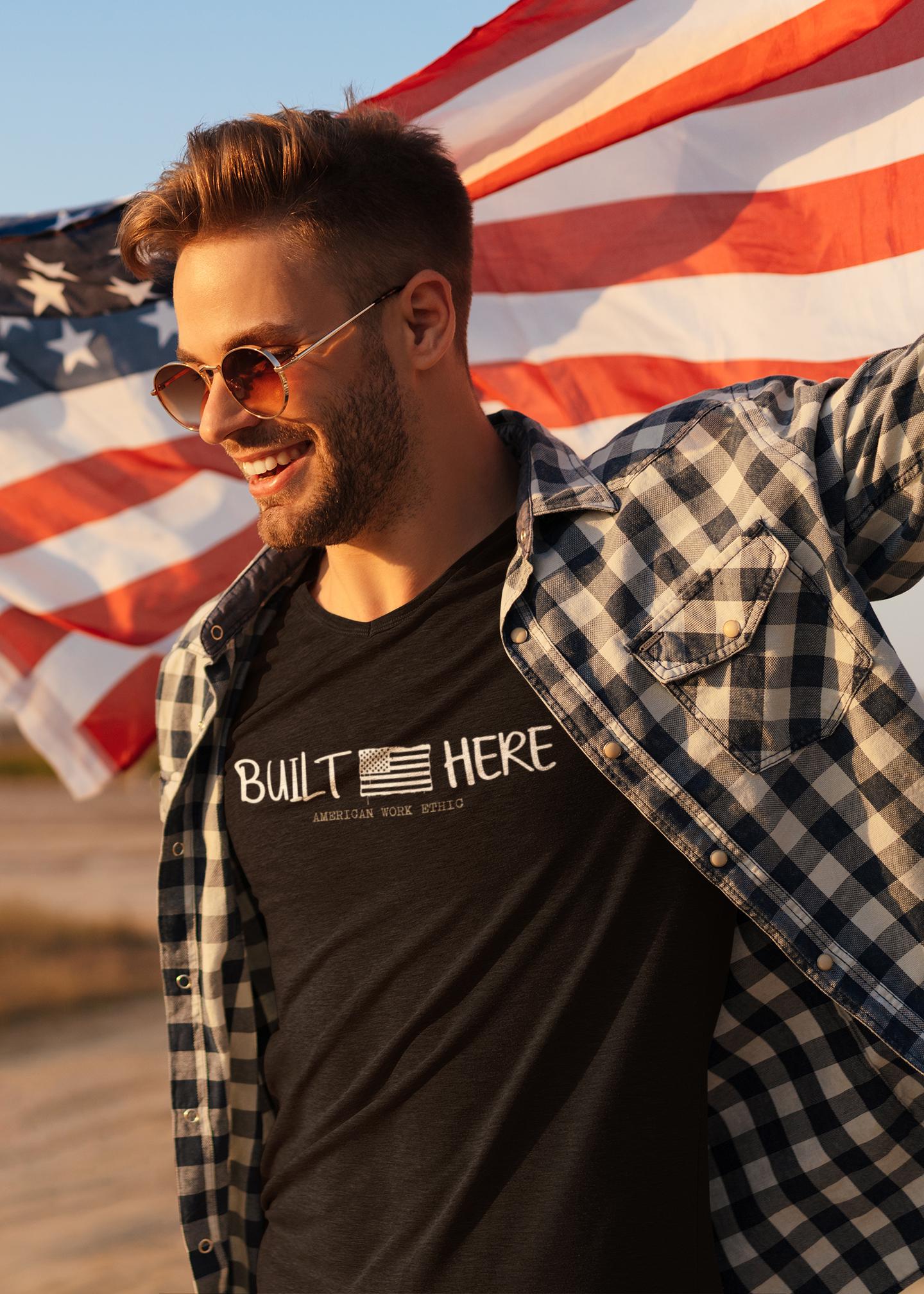 Built Here Shirt | American Work Ethic Typography Tee | Team Wood Motivation __etsy:7755094330