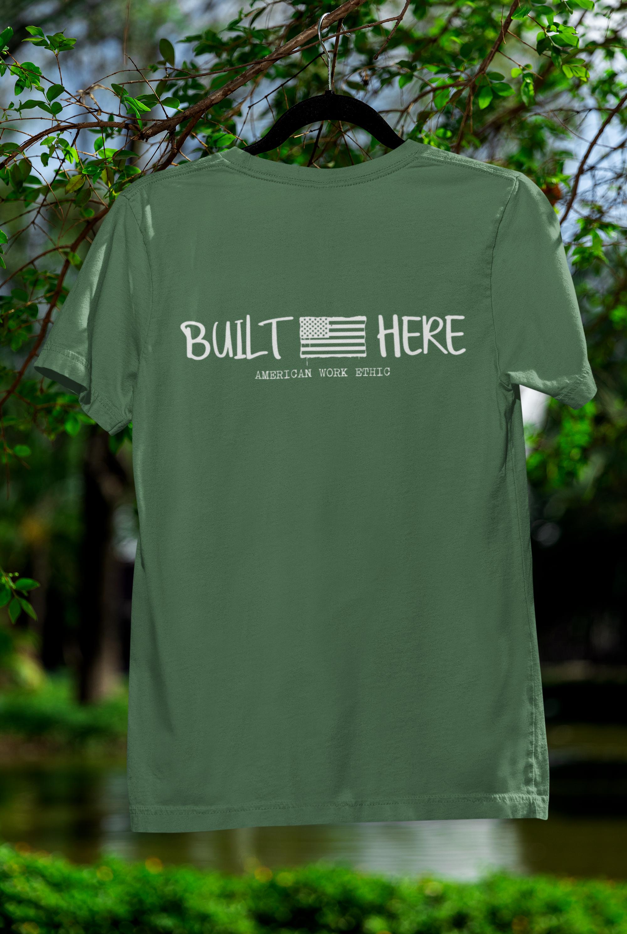 Built Here Shirt | American Work Ethic Typography Tee | Team Wood Motivation __etsy:7803040657