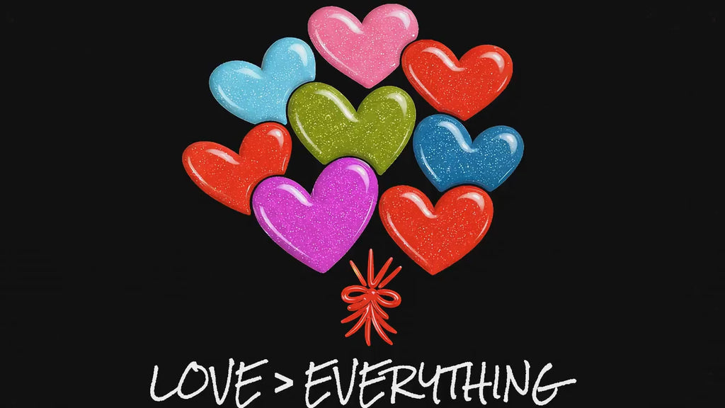 Colorful Heart Bouquet T-Shirt | Love = Everything Graphic
